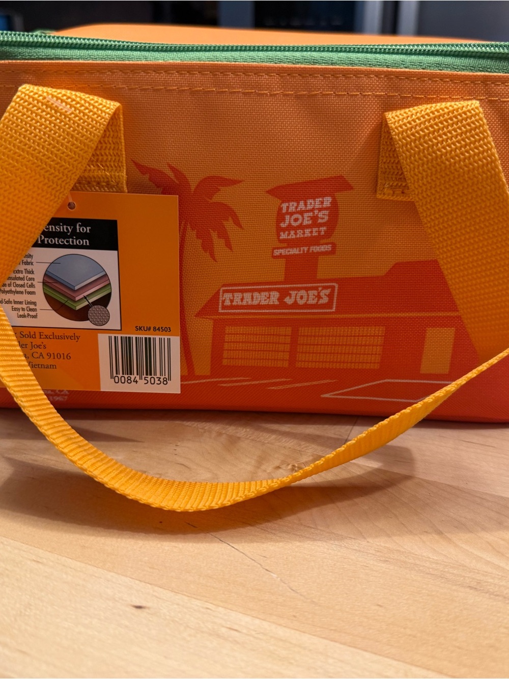 Trader Joe's Orange Insulated Tote Bag - Reusable Grocery Cooler